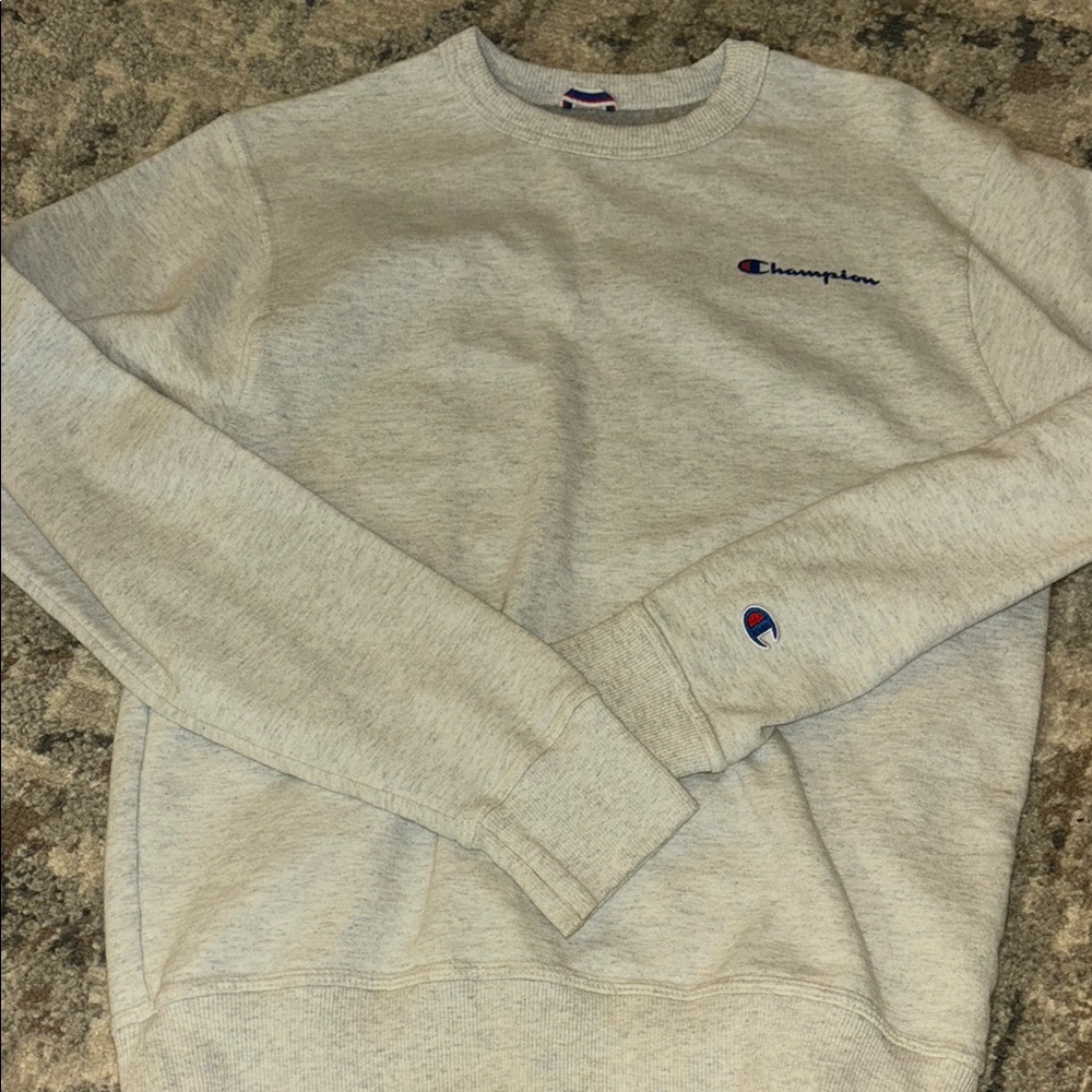 Champion Gray Crewneck Sweatshirt Versatile Casual Top